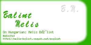 balint melis business card